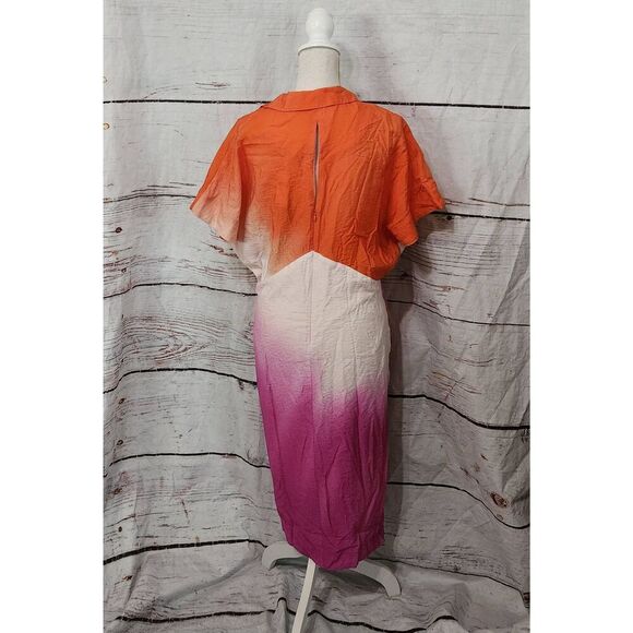 Anthropologie Short Sleeve Twist Front Midi Dress Size Small Petite NWT - Picture 4 of 8